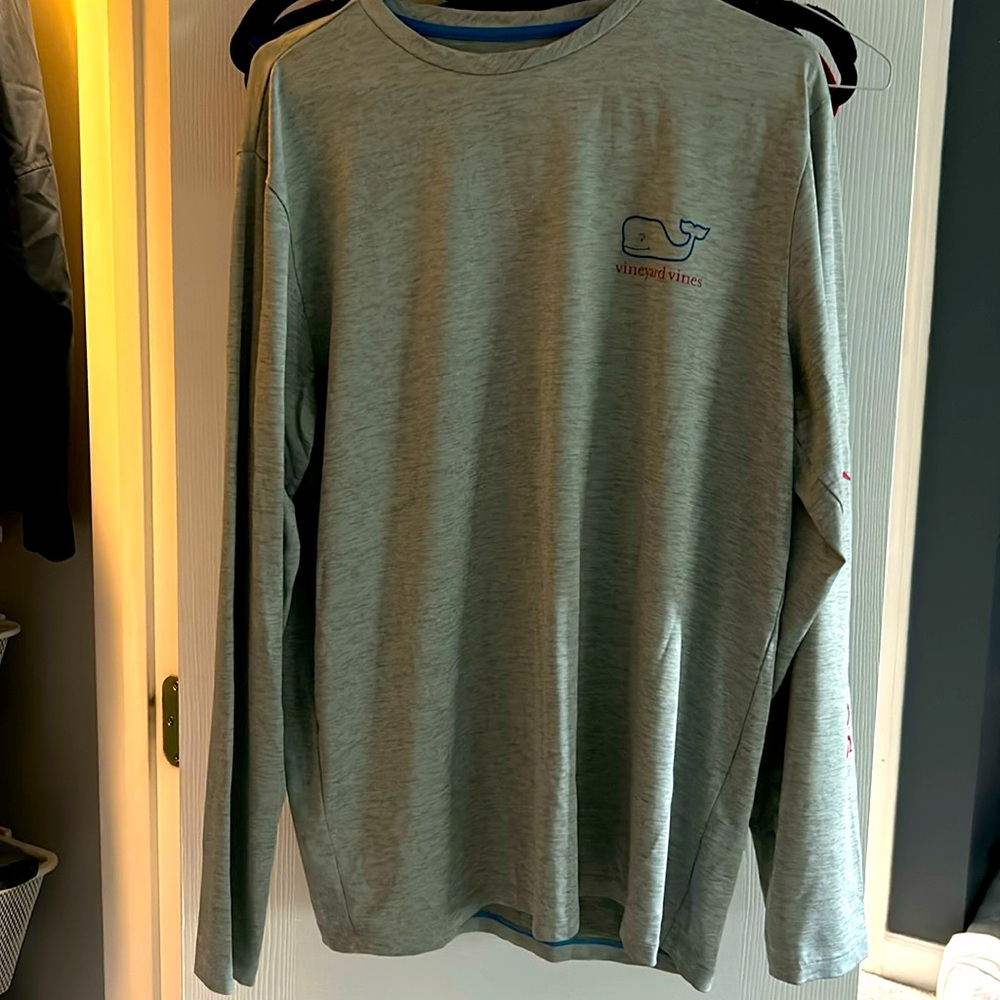 Vineyard Vines Long Sleeve Tee Athletic Grey Medium